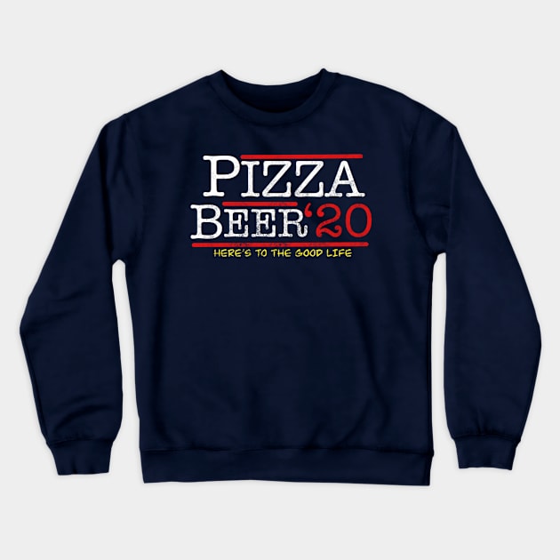 Pizza And Beer Election Crewneck Sweatshirt by Milasneeze